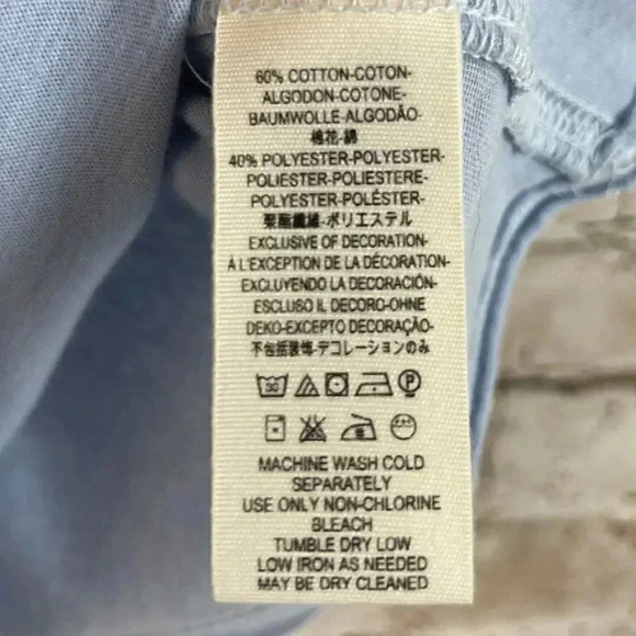 We The Free Darling Off the Shoulder Top M Blue - Picture 6 of 8